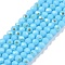 Electroplate Opaque Solid Color Glass Beads Strands, Half Rainbow Plated, Faceted, Rondelle, Sky Blue, 2.3~2.7x1.5mm, Hole: 0.4mm, about 144~150pcs/strand, 28~29cm