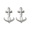 Non-Tarnish 304 Stainless Steel Pendants, Anchor Charms, Stainless Steel Color, 23x14.5x3mm, Hole: 2mm