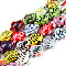 Handmade Porcelain Bead Strands, Famille Rose Porcelain, Fish, Mixed Color, 15x12x8mm, Hole: 2mm, about 20pcs/strand, 11.93 inch(30.3cm)