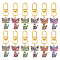 2Sets Alloy Enamel Pendant Decoration, with Alloy Swivel Clasps, Cat, Mixed Color, 65mm, Cat: 30x19.5x2.5mm, 6 colors, 1pc/color, 6pcs/set