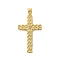 Brass Micro Micro Pave Clear Cubic Zirconia Pendants, Cadmium Free & Nickel Free & Lead Free, Cross, Real 18K Gold Plated, 32x19x2mm, Hole: 4x3.5mm