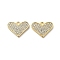 Brass Micro Pave Cubic Zirconia Pendants, Cadmium Free & Nickel Free & Lead Free, Heart, Real 18K Gold Plated, 10.5x14x2mm, Hole: 1.4mm