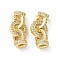 Brass Micro Pave Clear Cubic Zirconia Fold Over Clasps, Cadmium Free & Nickel Free & Lead Free, Ring, Golden, 20mm
