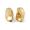 304 Stainless Steel Beads, Ion Plating(IP), Twist, Real 18K Gold Plated, 10x5.5x5.5mm, Hole: 1.8mm