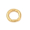 304 Stainless Steel Linking Rings, Ion Plating(IP), Textured Round Ring Shape, Real 14K Gold Plated, 16x15x2.5mm, Inner Diameter: 10.5x9.5mm