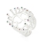 Brass Finger Ring Components, Claw Pad Ring Settings, with Cubic Zirconia, Rack Plating, Long-Lasting Plated, Oval, Silver, Tray: 24x18.5mm, 29.5mm
