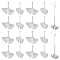50Pcs 304 Stainless Steel Pendants, Ginkgo Leaf, Stainless Steel Color, 28x26x2mm, Hole: 1mm