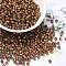 Glass Seed Beads, Half Plated, Inside Colours, Round Hole, Round, Salmon, 4x3mm, Hole: 1.4mm, 111pcs/10g