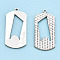 925 Sterling Silver Pendants, Rectangle, Silver, 24x11x1mm, Hole: 1mm