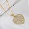 Brass Micro Pave Cubic Zirconia Pendants, Heart, 470mm, Heart with Cross: 30mm