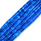 Natural White Jade Beads Strands, Dyed, Heishi Beads, Flat Round/Disc, Blue, 4x2mm, Hole: 1mm, about 169~171pcs/strand, 15.08 inch~15.28 inch(38.3~38.8cm)