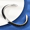 304 Stainless Steel Microfiber Leather Cord Cuff Bangles, Black, 1/4 inch(0.7cm), Inner Diameter: 2 inch(5~6.5cm)