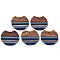 Resin & Walnut Wood Pendants, Gap Flat Round, Prussian Blue, 34x37x3mm, Hole: 1.8mm