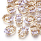 Brass Pendants, with Glass and Rhinestone, Faceted, Rectangle, Medium Orchid, 17x10.5x7mm, Hole: 1.2mm