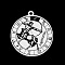 Non-Tarnish 201 Stainless Steel Pendants, Laser Engraved Pattern, Flat Round with Constellation, Sagittarius, 33x30x1mm, Hole: 2mm