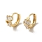 KC Gold Plated Brass Micro Pave Cubic Zirconia Hoop Earring, 13x7mm
