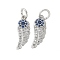 Brass Micro Pave Cubic Zirconia Pendants, Cadmium Free & Nickel Free & Lead Free, Feather Charms, with Jump Ring, Platinum, 16x5.5x2mm, Hole: 3mm