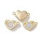 Brass Magnetic Clasps, Cadmium Free & Nickel Free & Lead Free, Heart, Real 18K Gold Plated, 11x18.5x5mm, Hole: 1.2mm