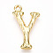 304 Stainless Steel Pendants, Letter Charms, 23.5x13.5x3mm, Hole: 1.6mm