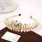 Raw Natural Quartz Crystal & Metal Hollow Moon Hair Bands, Hair Accessories for Girls Wedding Party Bride, 155x113x40mm