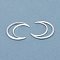 Brass Linking Rings, Long-Lasting Plated, Moon, 925 Sterling Silver Plated, 16x14x1mm, Inner Diameter: 14x3mm