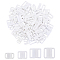 60Pcs Polyester Bikini Clips, Bra Clasp Replacement Part, Lingerie Front Closure, White, 14.8~32x24~33.5x4~5mm, Hole: 9.5~25x3~5mm, 4 style/box