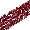 Electroplate Opaque Glass Beads Strands, Triangle, AB Color Plated, Faceted, FireBrick, 3~3.5x4~4.5x4~4.5mm, Hole: 0.8mm, about 121~131pcs/strand, 14.37~15.35 inch(36.5~39cm)
