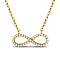 Infinity Sterling Silver Pendant Necklaces, with Cubic Zirconia, Golden, 17 inch
