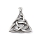 304 Stainless Steel Pendants, with 201 Stainless Steel Snap on Bails, Trinity Knot with Snake Charm, Antique Silver, 43.5x43x5mm, Hole: 9x4mm