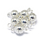 Rack Plating Brass Magnetic Clasps with Loops, N45 Grade Strong Magnet, Round, 925 Sterling Silver Plated, 11.5x6mm, Hole: 1.6mm