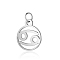 Non-Tarnish 304 Stainless Steel Charms, with Jump Rings, Polished, Flat Round with Constellation, Cancer, 13x11x1mm, Hole: 2.5mm