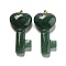 Natural Green Aventurine Pendants, with Golden Brass Jump Ring, Key with Heart, 43x22x10.4mm, Hole: 3.8x5mm
