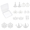 SUNNYCLUE 1 Box 16Pcs 8 Styles Yoga Charms OM Symbol Chakra Energy Lotus Flower Floral Root Stainless Steel Hollow Pendants Bulk for Jewelry Making Charms Bracelets Findings, Silver
