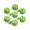 Opaque Solid Color Glass Beads, Round, Yellow Green, 8~8.5mm, Hole: 1.2~1.6mm, about 1420pcs/1000g
