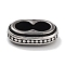 Retro 304 Stainless Steel Slide Charms/Slider Beads, for Leather Cord Bracelets Making, Oval, Antique Silver, 9x14x4.5mm, Hole: 5mm