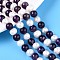 Natural Amethyst Round & Natural Cultured Freshwater Pearl Grooved Potato Beads Strands, 7.5~8mm, Hole: 1mm, Pearl: 6~8x6~10mm, Hole: 0.7mm, about 27~28pcs/strand, 7.87~8.07 inch(20~20.5cm)
