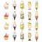 50Pcs 10 Styles Alloy Pendants, with Enamel, Cadmium Free & Lead Free, Light Gold, Ice Cream, Mixed Color, 23.5x9.5x2.5mm, Hole: 2mm, 5pcs/style