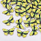 Printed Alloy Pendants, with Enamel, Butterfly, Platinum, Yellow, 13.5x20x2mm, Hole: 1.6mm