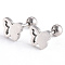 Tarnish Resistant 201 Stainless Steel Barbell Cartilage Earrings, Screw Back Earrings, with 304 Stainless Steel Pins, Butterfly, Stainless Steel Color, 8x8x2mm, Pin: 1mm