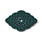 Imitation Leather Filigree Joiners Links, Rhombus, Dark Green, 35x52x2mm