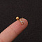 316L Surgical Stainless Steel Micro Pave Clear Cubic Zirconia Cartilage Earrings, Golden, Letter K, 6mm, Pin: 1.2mm