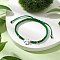 Braided Nylon Cord Adjustable Bracelets, 201 Stainless Steel Laser Cut Connector Charms with 304 Stainless Steel Beads Link Bracelets for Women, Clover, Inner Diameter: 2-1/4~2-7/8 inch(5.7~7.4cm)