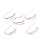 304 Stainless Steel Earring Hooks, with Horizontal Loop, Flat Ear Wire, Rose Gold, 18.5x13.5x3.5mm, Hole: 1.5mm, 20 Gauge, Pin: 0.8mm