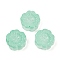 Transparent Glass Beads, Flowers, Baking Paint, Aquamarine, 14x14.5x5.5~6mm, Hole: 1.2mm