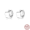 Anti-Tarnish Rhodium Plated Platinum 925 Sterling Silver Hoop Earrings, with S925 Stamp, Platinum, 10x5mm