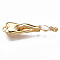 Brass Micro Pave Clear Cubic Zirconia Hook Clasps, Nickel Free, Heart, Real 18K Gold Plated, 30mm long, Clasps: 22x7x3mm, Hole: 1.2mm, Heart: 15x7x5mm, Hole: 1.4~1.5mm