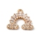 Brass Micro Pave Clear Cubic Zirconia Pendants, Nickel Free, with Glass, Arch, Golden, 12x14.5x2.5mm, Hole: 1.4mm