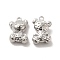 Alloy Pendants, Long-Lasting Plated, Cadmium Free & Lead Free, Bear, Platinum, 14x9.5x5.5mm, Hole: 1.2mm
