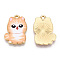 Printed Alloy Pendants, Light Glod, Cat Charms, PeachPuff, 21x14.5x1.5mm, Hole: 1.4mm