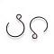 304 Stainless Steel Earring Hooks, with Horizontal Loop, Black, 19x15mm, Hole: 2mm, 20 Gauge, Pin: 0.8mm